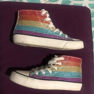 Rainbow high top fashion sneakers